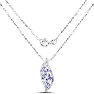 1.12 Carat Genuine Tanzanite .925 Sterling Silver Pendant - 0