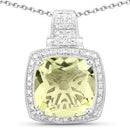 5.70 Carat Genuine Lemon Quartz .925 Sterling Silver Pendant-2