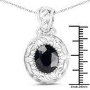 5.94 Carat Dyed Sapphire .925 Sterling Silver Pendant-3