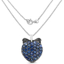 4.17 Carat Genuine Blue Sapphire .925 Sterling Silver Pendant-3