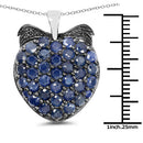 4.17 Carat Genuine Blue Sapphire .925 Sterling Silver Pendant-4