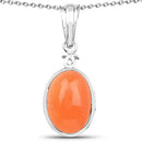 6.00 Carat Genuine Peach Moonstone .925 Sterling Silver Pendant-3