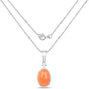 6.00 Carat Genuine Peach Moonstone .925 Sterling Silver Pendant-4