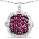 1.43 Carat Genuine Ruby .925 Sterling Silver Pendant-3