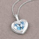 2.66 Carat Genuine Blue Topaz and White Topaz .925 Sterling Silver Pendant-8