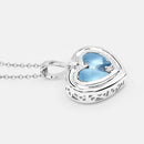 2.66 Carat Genuine Blue Topaz and White Topaz .925 Sterling Silver Pendant-10