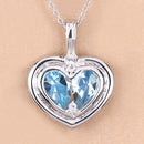 2.66 Carat Genuine Blue Topaz and White Topaz .925 Sterling Silver Pendant-11