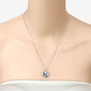 2.66 Carat Genuine Blue Topaz and White Topaz .925 Sterling Silver Pendant-12