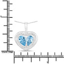 2.66 Carat Genuine Blue Topaz and White Topaz .925 Sterling Silver Pendant-7