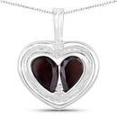 2.66 Carat Genuine Garnet and White Topaz .925 Sterling Silver Pendant-5
