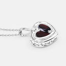 2.66 Carat Genuine Garnet and White Topaz .925 Sterling Silver Pendant-10