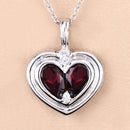 2.66 Carat Genuine Garnet and White Topaz .925 Sterling Silver Pendant-11