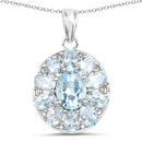 7.65 Carat Genuine Blue Topaz .925 Sterling Silver Pendant-4