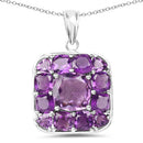 8.20 Carat Genuine Amethyst .925 Sterling Silver Pendant-4