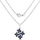 3.68 Carat Genuine Blue Sapphire .925 Sterling Silver Pendant-4