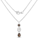 12.14 Carat Genuine Crystal Quartz & Smoky Quartz .925 Sterling Silver Pendant-5
