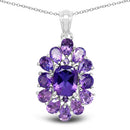 7.24 Carat Genuine Amethyst .925 Sterling Silver Pendant-4