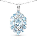 10.06 Carat Genuine Blue Topaz .925 Sterling Silver Pendant-4