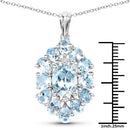 10.06 Carat Genuine Blue Topaz .925 Sterling Silver Pendant-6