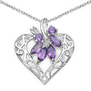 1.12 Carat Genuine Amethyst .925 Sterling Silver Pendant-3