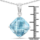 11.10 Carat Genuine Blue Topaz .925 Sterling Silver Pendant-6