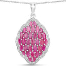4.46 Carat Genuine Ruby .925 Sterling Silver Pendant-3