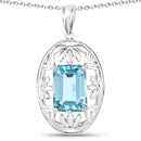 9.60 Carat Genuine Green Topaz .925 Sterling Silver Pendant-3