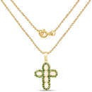 14K Yellow Gold Plated 3.11 Carat Genuine Ethiopian Opal and Chrome Diopside .925 Sterling Silver Pendant-4