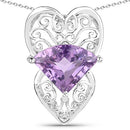 5.80 Carat Genuine Amethyst .925 Sterling Silver Pendant-3