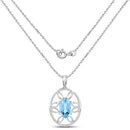 6.17 Carat Genuine Swiss Blue Topaz .925 Sterling Silver Pendant-4