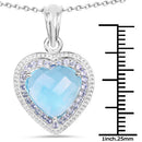 7.36 Carat Genuine Blue Topaz and Tanzanite .925 Sterling Silver Pendant-7
