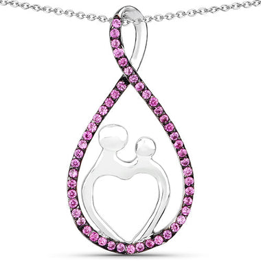 0.50 Carat Created Ruby .925 Sterling Silver Pendant - 0