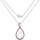 0.50 Carat Created Ruby .925 Sterling Silver Pendant-3