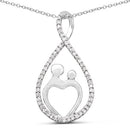 0.34 Carat Genuine White Diamond .925 Sterling Silver Pendant-3