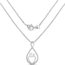 0.34 Carat Genuine White Diamond .925 Sterling Silver Pendant-4