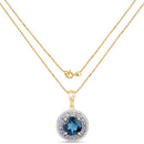 "5.10 Carat Genuine London Blue Topaz, Tanzanite and White Topaz .925 Sterling Silver Pendant-4