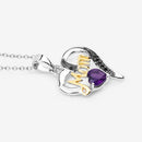 0.48 Carat Genuine Amethyst and Black Spinel .925 Sterling Silver Pendant-10