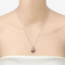 0.48 Carat Genuine Amethyst and Black Spinel .925 Sterling Silver Pendant-12