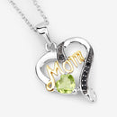 0.49 Carat Genuine Peridot and Black Spinel .925 Sterling Silver Pendant-9