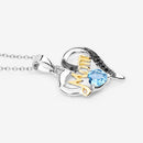 0.57 Carat Genuine Swiss Blue Topaz and Black Spinel .925 Sterling Silver Pendant-10