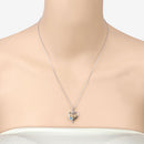 0.57 Carat Genuine Swiss Blue Topaz and Black Spinel .925 Sterling Silver Pendant-12