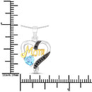 0.57 Carat Genuine Swiss Blue Topaz and Black Spinel .925 Sterling Silver Pendant-7