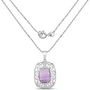 7.30 Carat Genuine Amethyst .925 Sterling Silver Pendant-4