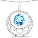 8.75 Carat Genuine Swiss Blue Topaz .925 Sterling Silver Pendant-4