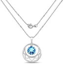 8.75 Carat Genuine Swiss Blue Topaz .925 Sterling Silver Pendant-5