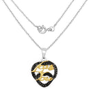 Two Tone Plated 0.18 Carat Genuine Black Spinel .925 Sterling Silver Pendant-4