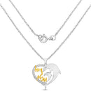 Two Tone Plated 0.14 Carat Genuine White Diamond .925 Sterling Silver Pendant-4