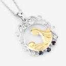 0.12 Carat Genuine Blue Sapphire .925 Sterling Silver Pendant-9