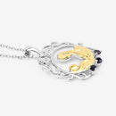 0.12 Carat Genuine Blue Sapphire .925 Sterling Silver Pendant-10