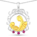 0.14 Carat Genuine Ruby .925 Sterling Silver Pendant-5